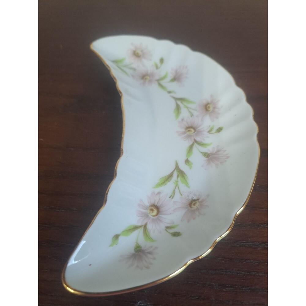 1930s Old Nuremberg Bavaria China Crescent Shape Floral Pattern Appetizer...
